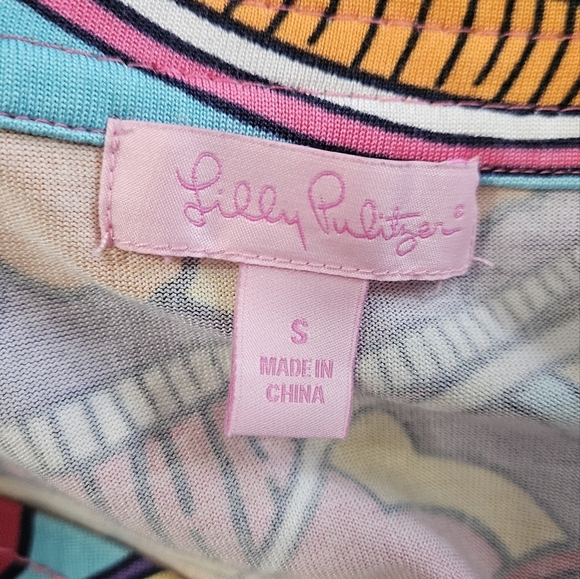 LILLY PULITZER Silk Optical Confusion Mod 70's Butterfly Dress In Size Small. - Picture 2 of 10